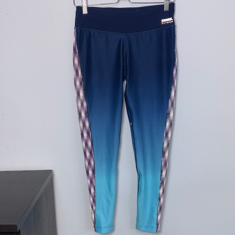 Running Room Leggings Ombre Navy Aqua